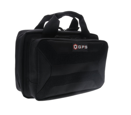GPS Bags PC15 Pistol Case Black 600D Polyester with Mag Storage, Lockable Zippers & Cushioned Compartment Holds 1 Handgun