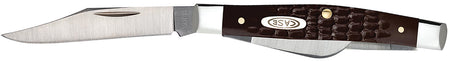 Case 00106 Stockman Medium 2.42"/1.58"/1.57" Folding Clip/Sheepsfoot/Pen Plain As-Ground Tru-Sharp SS Blade, Brown Jigged Synthetic Handle