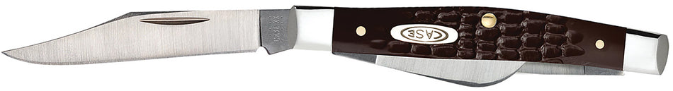 Case 00106 Stockman Medium 2.42"/1.58"/1.57" Folding Clip/Sheepsfoot/Pen Plain As-Ground Tru-Sharp SS Blade, Brown Jigged Synthetic Handle