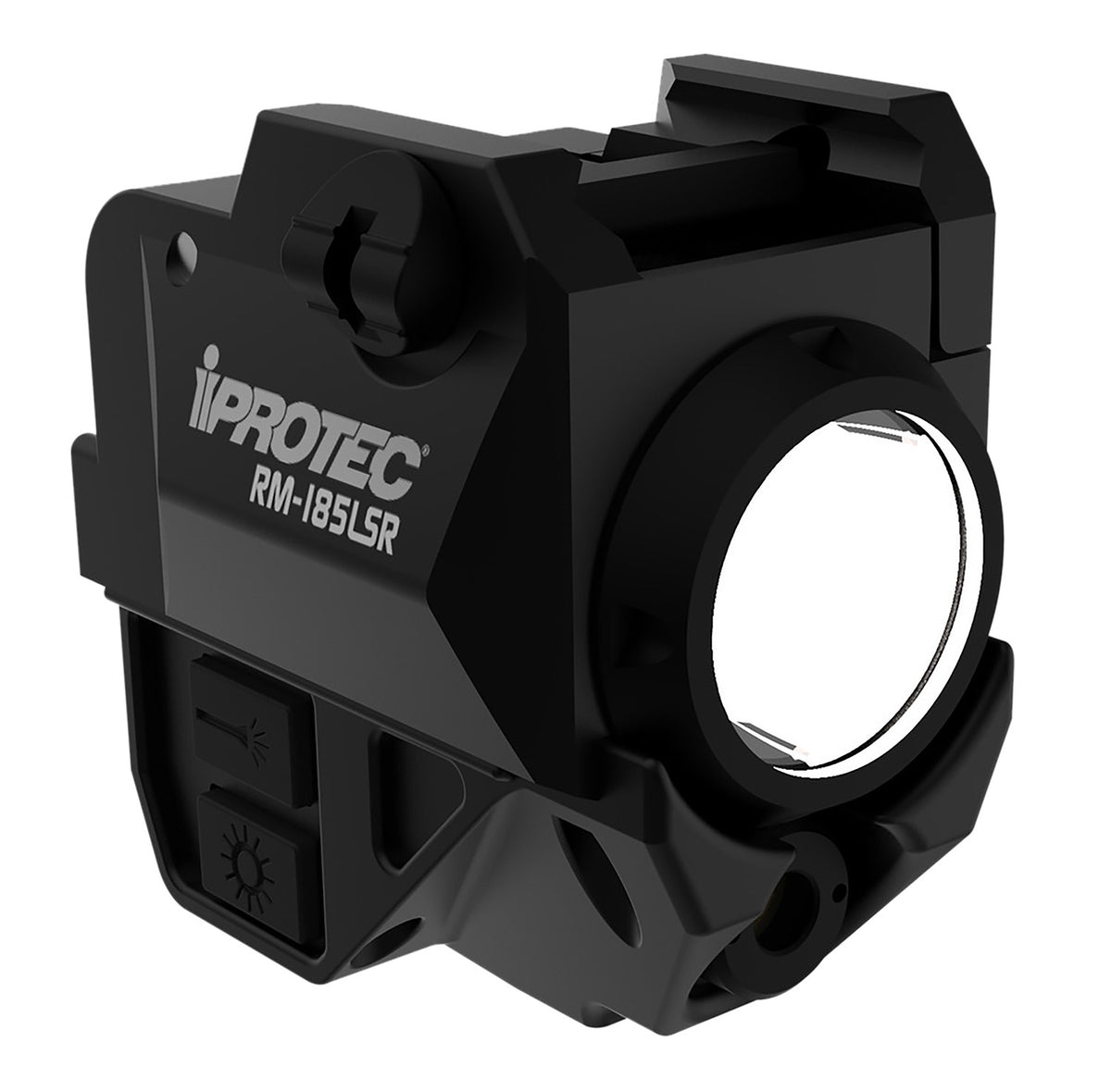 iProtec IPRSPS0003 RM185LSR Rail-Mount Firearm Light with Red Laser Black 185 Lumen White Light