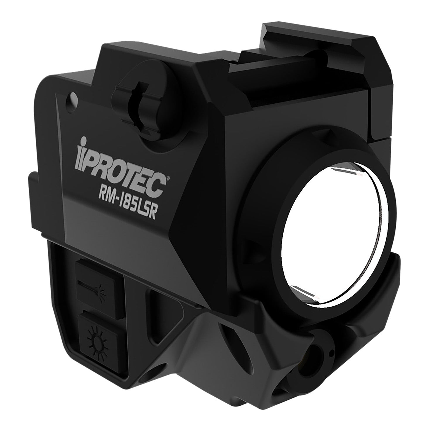 iProtec IPRSPS0003 RM185LSR Rail-Mount Firearm Light with Red Laser Black 185 Lumen White Light
