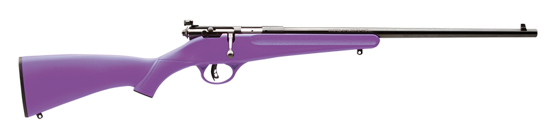 Savage Arms 13783 Rascal Youth 22 LR 1rd 16.13" Matte Black Sporter Barrel, Matte Black Carbon Steel Receiver, Purple Fixed Synthetic Stock, Right Hand