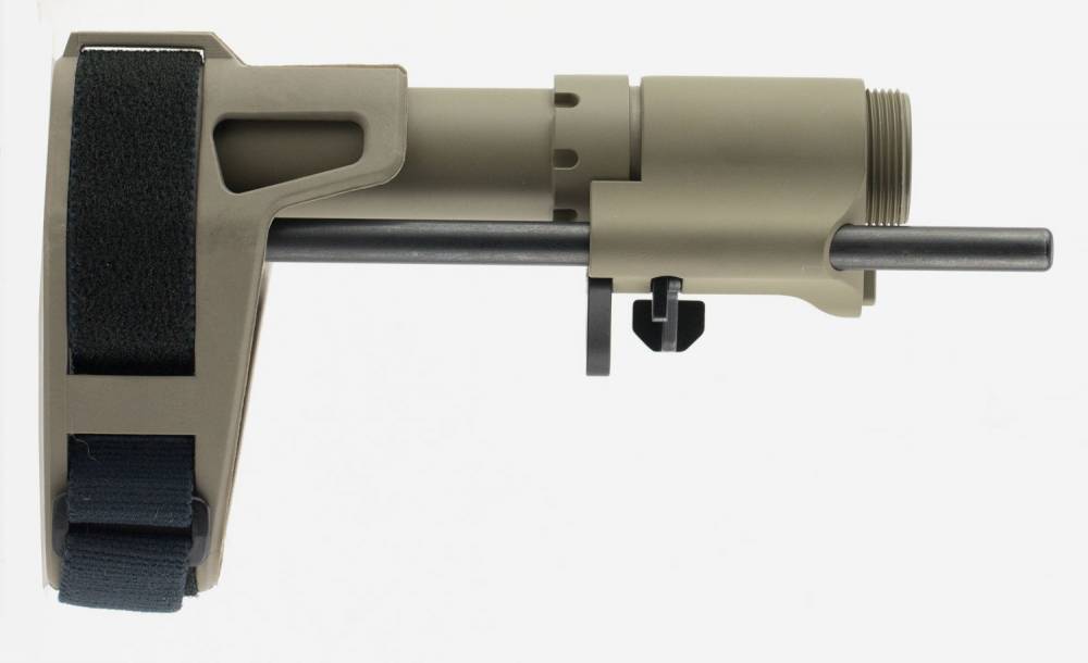 SB Tactical PDW-02-SB AR Brace PDW AR-15 Elasto-Polymer FDE 6.75"-9.375" L