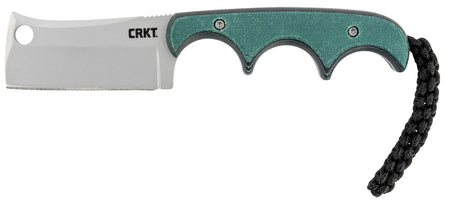 CRKT 2383 Minimalist 2.13" Fixed Cleaver Plain Bead Blasted 5Cr15MoV SS Blade/ Green Contoured Resin Infused Fiber Handle Includes Lanyard/Sheath