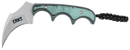 CRKT 2389 Keramin 2.31" Fixed Plain Bead Blasted 5Cr15MoV SS Blade/ Green Contoured Resin Infused Fiber Handle Includes Lanyard/Sheath