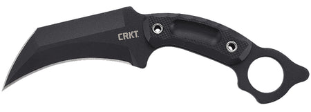CRKT 2630 DU Hoc 5.10" Fixed Recurve Plain Black Powder Coated SK-5 Steel Blade, Black Textured G10 Handle, Includes Sheath