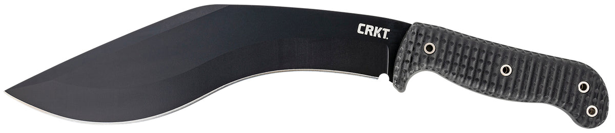 CRKT 2742 KUK 10.56" Fixed Recurve Plain Black Powder Coated 65Mn Carbon Steel Blade/Black Textured GRN Handle Includes Sheath