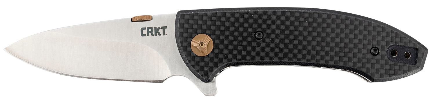 CRKT 4620 Avant 3.18" Folding Spear Point Plain Satin 8Cr14MoV SS Blade/ Black Carbon Fiber/G10 Handle Includes Pocket Clip