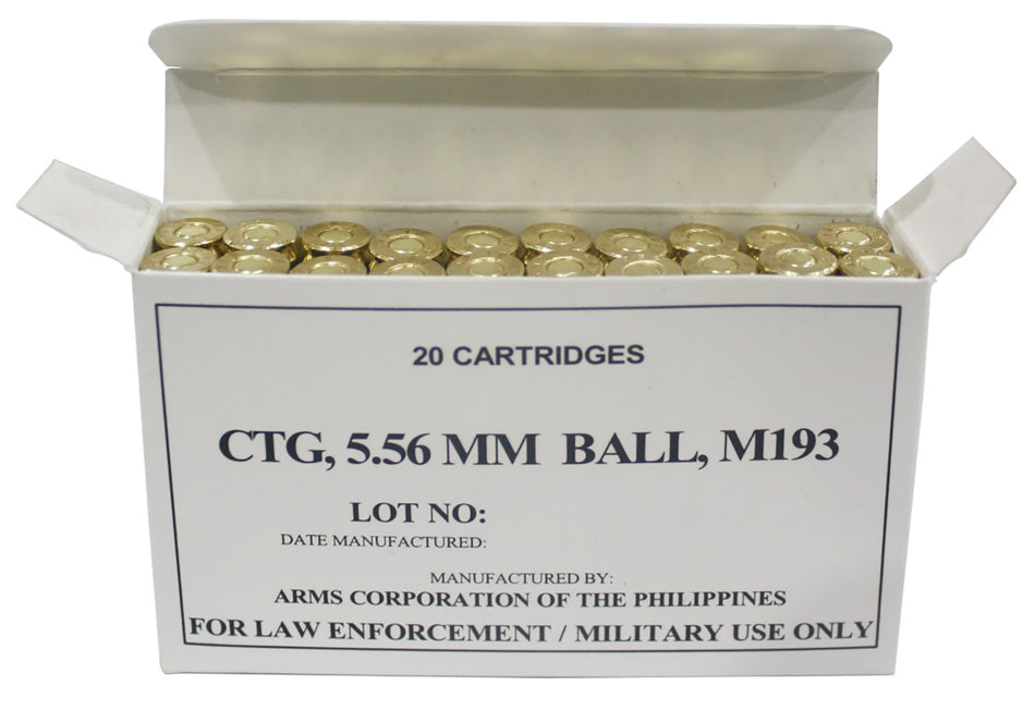 Armscor 5.56x45mm NATO Precision M193 55gr FMJ Ammo
