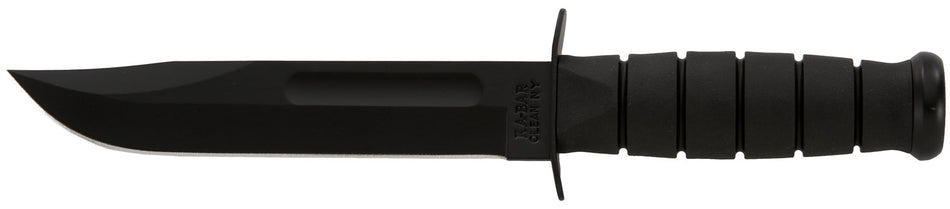 Ka-Bar 1211 Fighting/Utility 7" Fixed Clip Point Plain Black 1095 Cro-Van Blade, Black Kraton G Handle, Includes Sheath