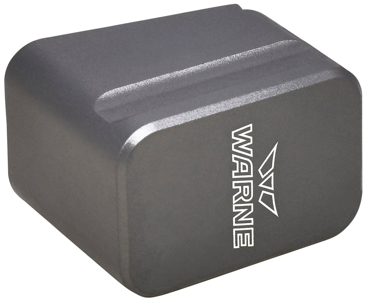 Warne MEG1954GR Magazine Extension made of 6061-T6 Aluminum with Hardcoat Anodized Gray Finish for Glock 19, 23 Magazines (Adds 5rds 9mm Luger, 4rds 40 S&W)