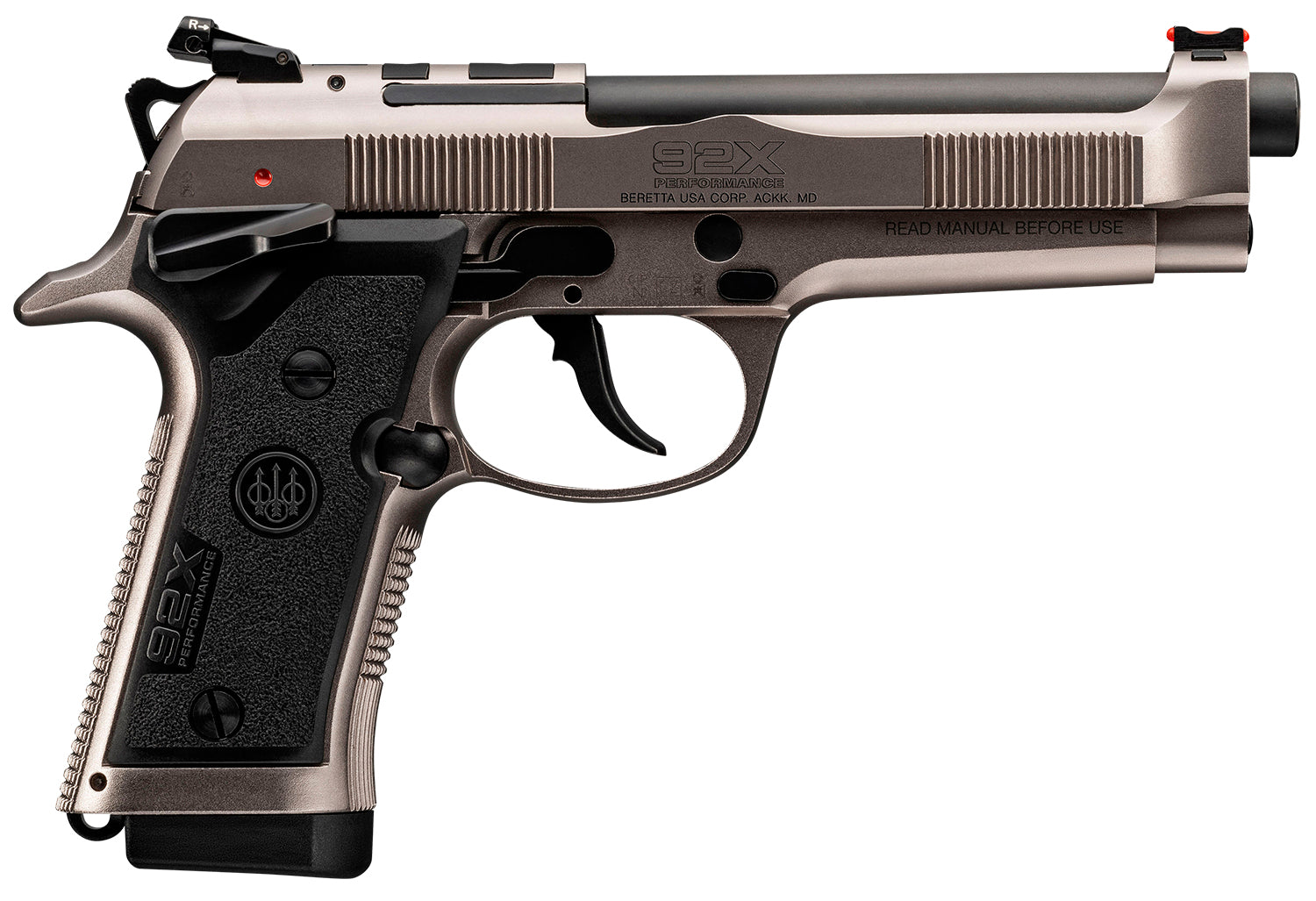 Beretta USA J92XRD21 92X Performance Defensive Full Size Frame 9mm Luger 15+1, 4.90" Black Barrel, Gray Nistan Optic Ready/Serrated Steel Slide & Frame w/Beavertail