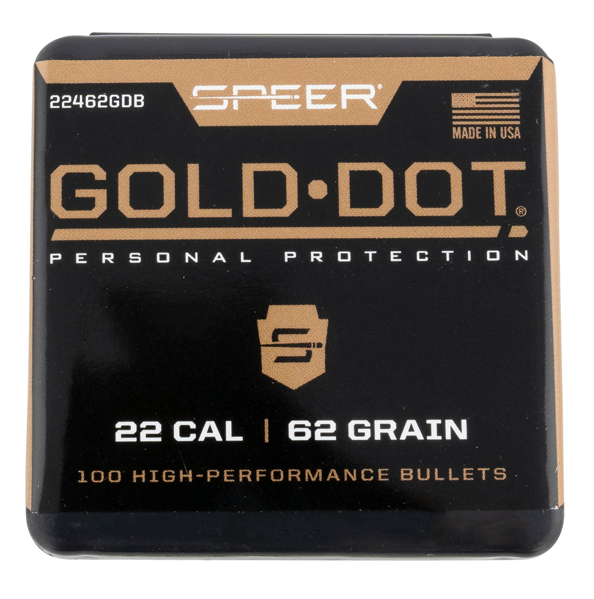 Speer 22462GDB Gold Dot 224Cal 62gr Soft Point 100 Per Box/20 Case