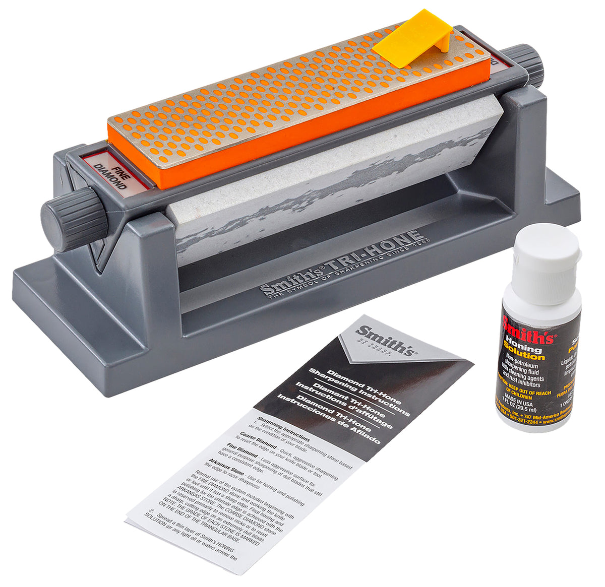 Smiths Products Tri-Hone Diamond Sharpener Coarse Coarse/Fine/Natural Gray