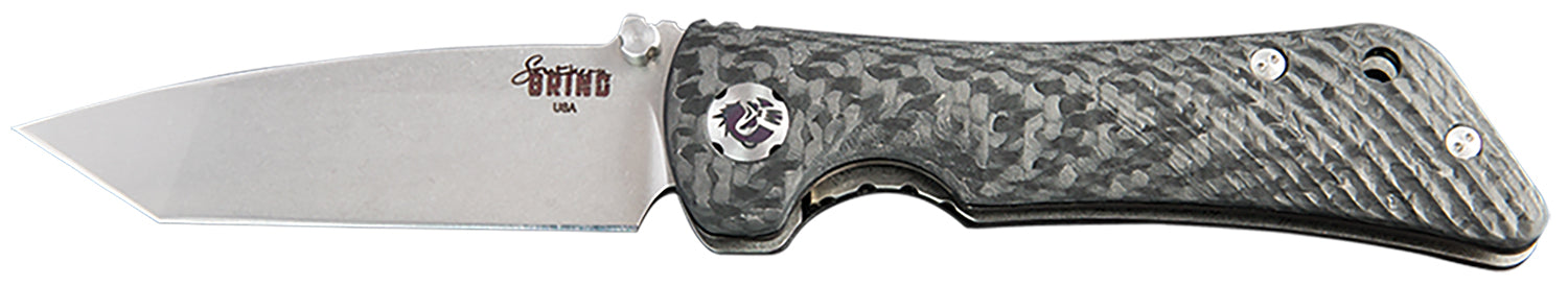 Southern Grind SG06050008 Spider Monkey 3.25" Folding Tanto Plain Satin S35VN SS Blade, 4.19" Black Textured Carbon Fiber Handle, Includes Pocket Clip