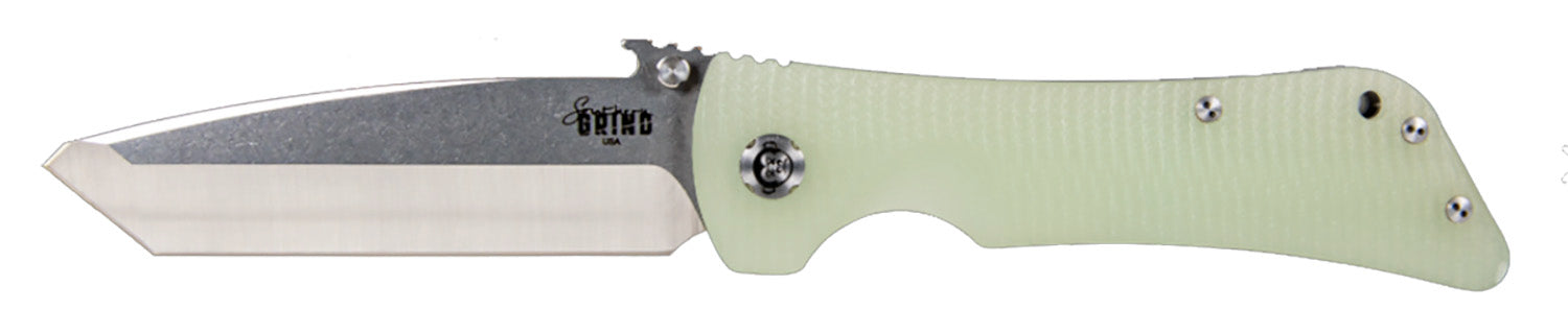 Southern Grind SG02050009 Bad Monkey 4" Folding Tanto Plain Satin 14C28N Steel Blade, 5.25" Jade Ghost Green G10 Handle, Includes Pocket Clip