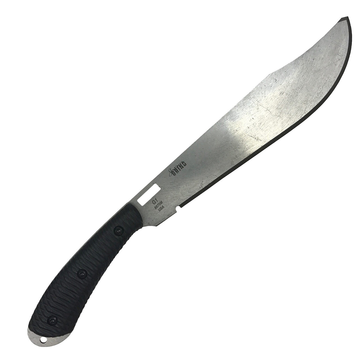 Southern Grind SG01070002 Grandaddy 11.78" Fixed Bowie Plain Satin 8670 Steel Blade, Black G10 Handle
