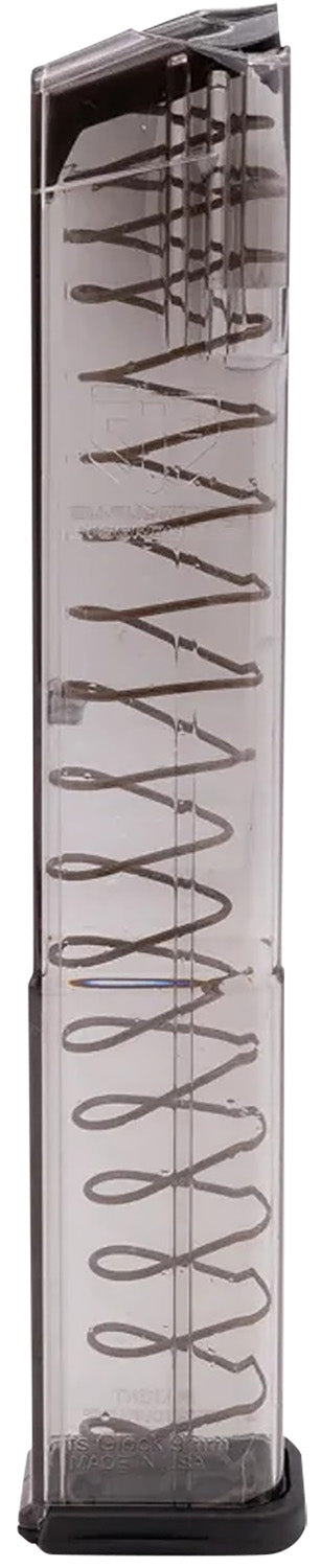 ETS Group GLK18G2 Pistol Mags 32rd Extended w/Gen2 Floor Plate 9mm Luger Compatible w/ Glock 17/18/19/19X/26/34/45 Clear Polymer