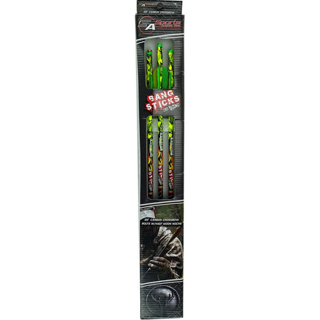 SA Sports Bang Sticks Crossbow Bolt 20 in. Hi Vis Neon Camo 6 pk.