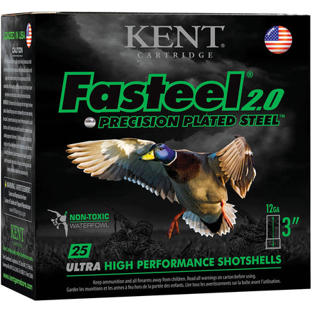 Kent Cartridge Fasteel 2.0 Waterfowl 12 Gauge 3" 1 1/8 oz #1 Shot