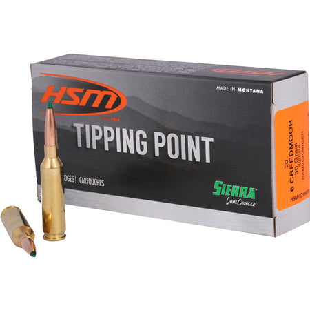 HSM HSM6Creedmoor3N Tipping Point Sierra GameChanger 90 Grain 6mm Creedmoor 3154 fps