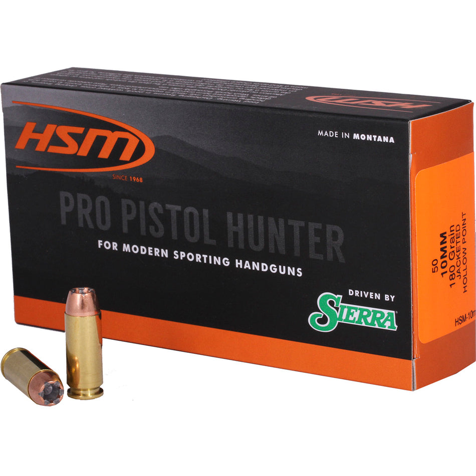 HSM 10mm Auto Pro Pistol 180gr JHP Amm
