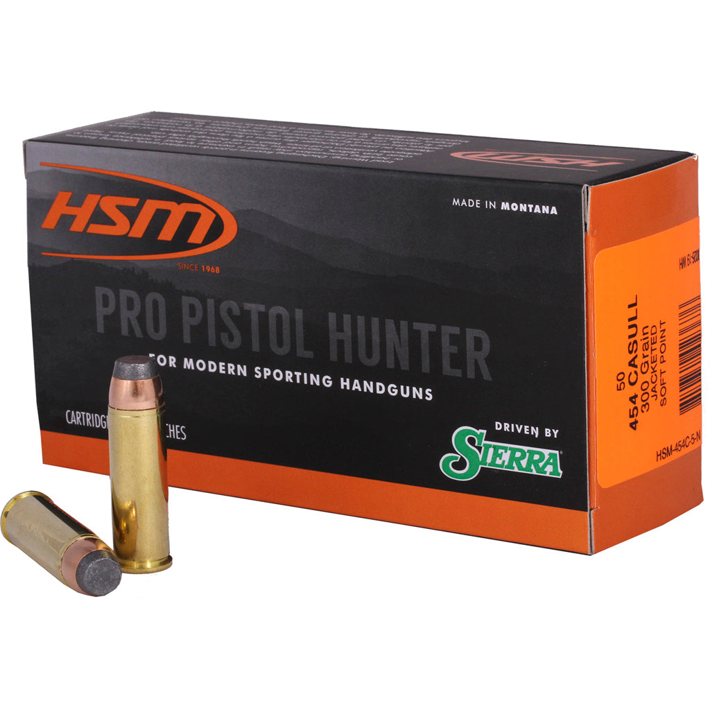 HSM HSM454C5N Pro Pistol Jacketed Soft Point 300 Grain .454 Casull