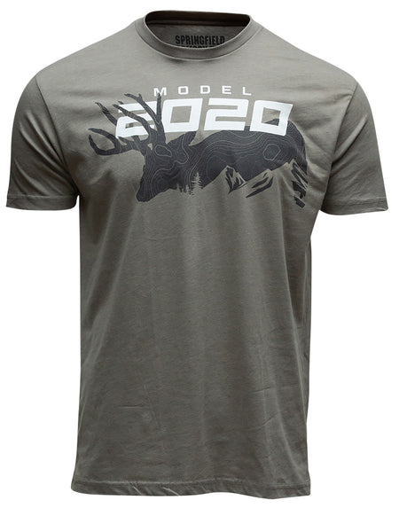 Springfield Armory GEP8607S 2020 Mule Deer Men's Stone Gray Cotton/Polyester Short Sleeve Small