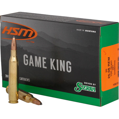 HSM .25-06 Rem Game King 100gr Sierra Spitzer BT Ammo