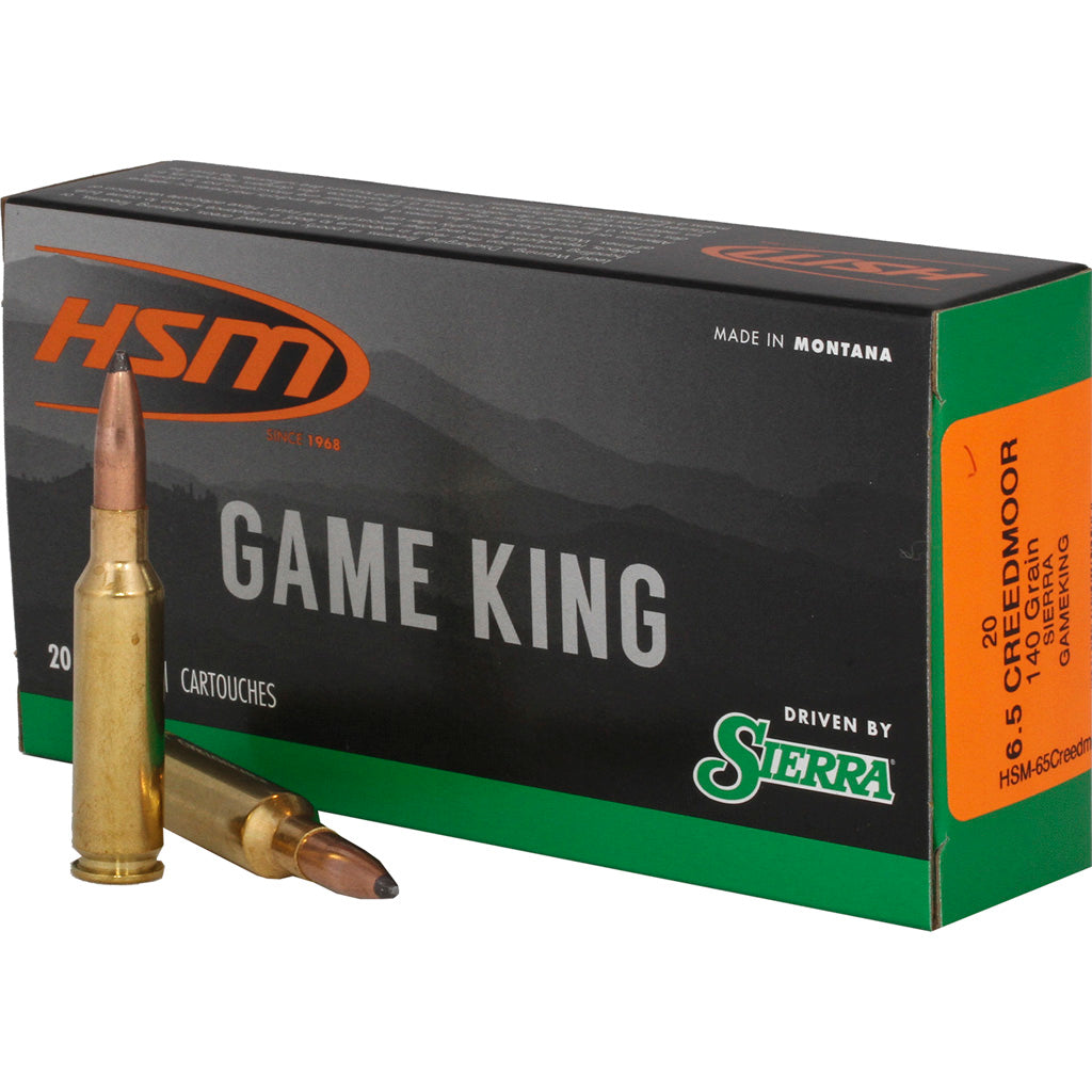 HSM 6.5mm Creedmoor Sierra Game King 140gr JSP Ammo