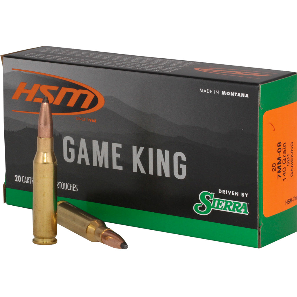 HSM 7mm-08 Remington Sierra Game King 140gr JSP Ammo
