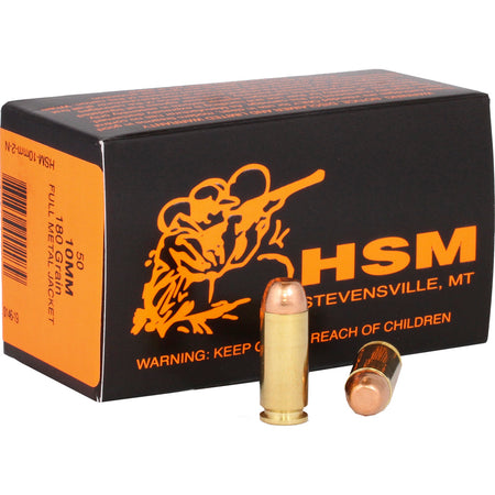 HSM 10mm Auto 180gr FMJ Ammo