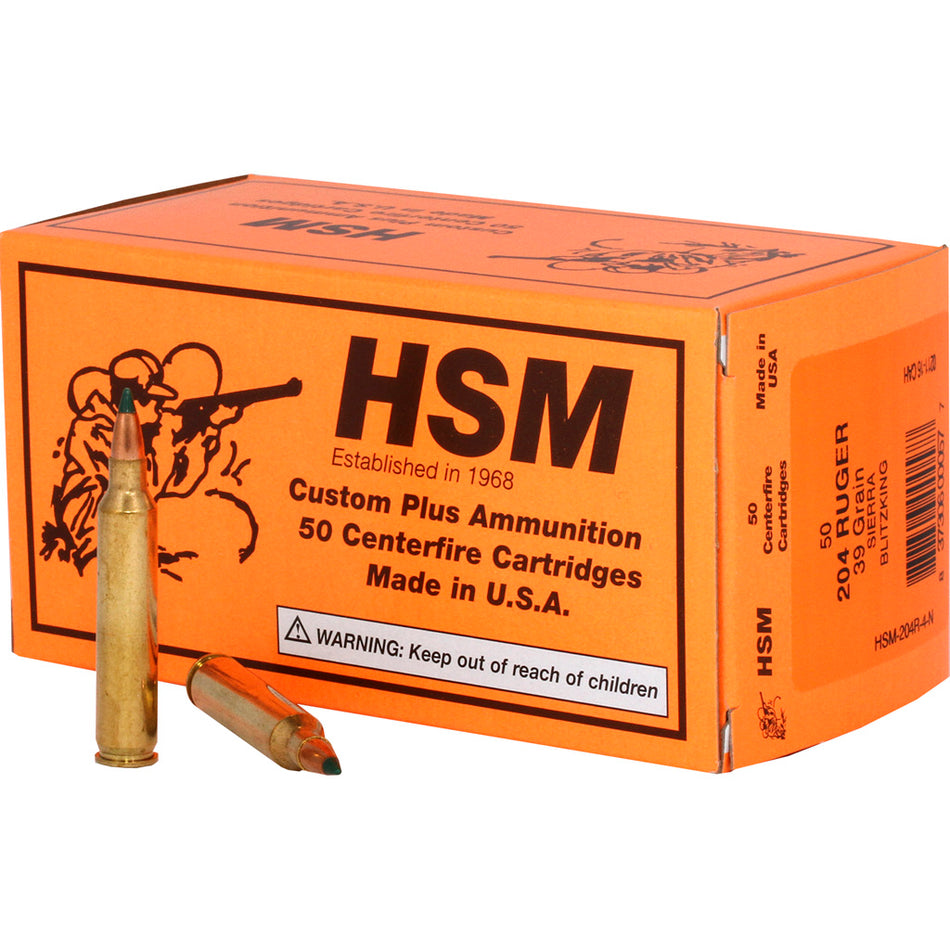 HSM .204 Ruger Varmint 39gr PolyTip Ammo