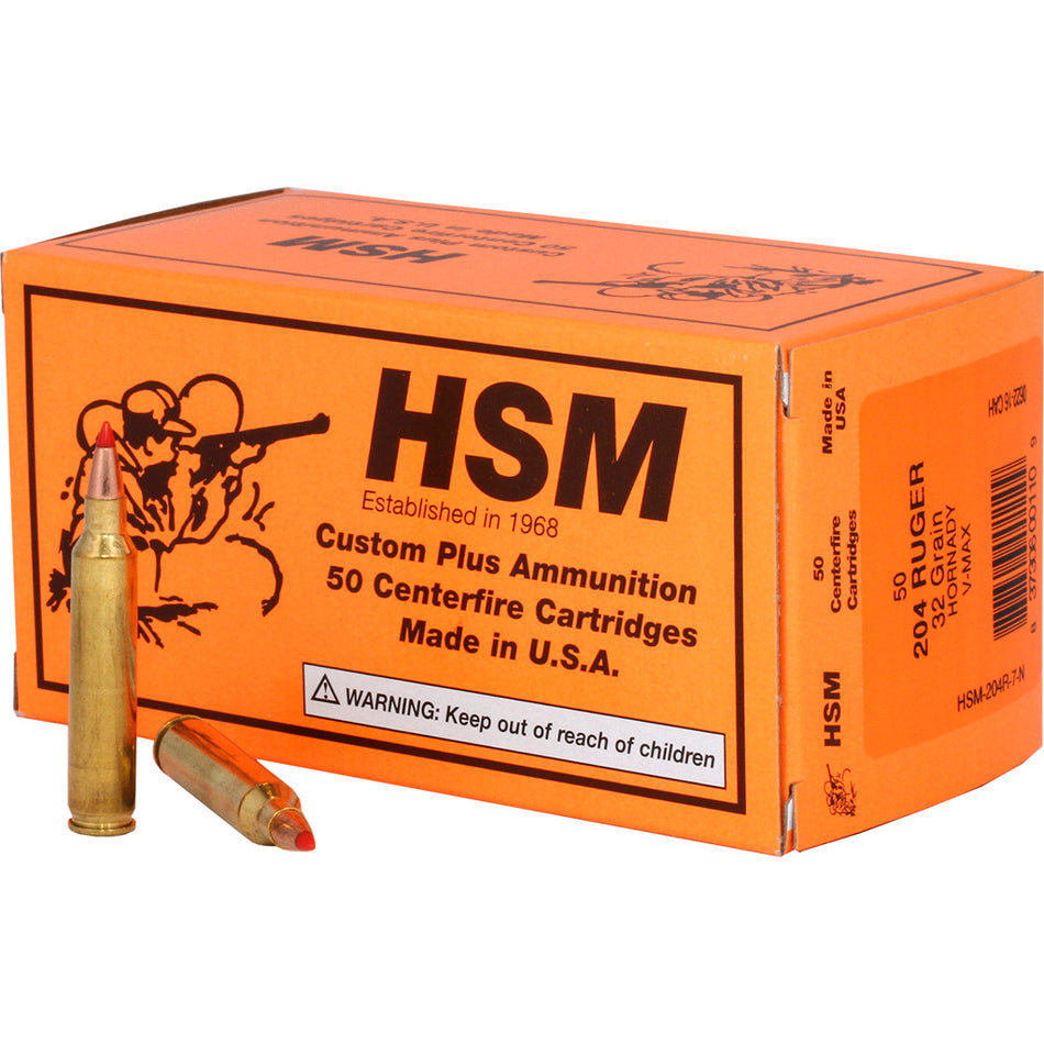 HSM .204 Ruger Varmint 32gr PolyTip Ammo