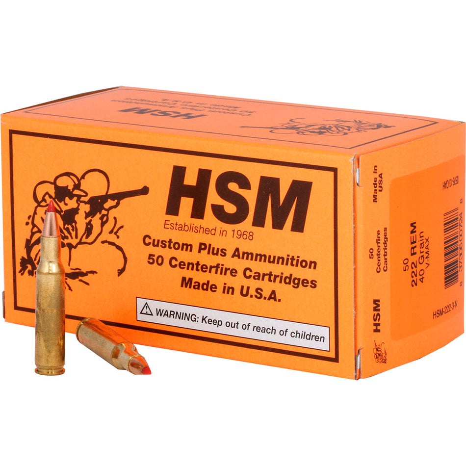 HSM .222 Remington Varmint 40gr PolyTip Ammo