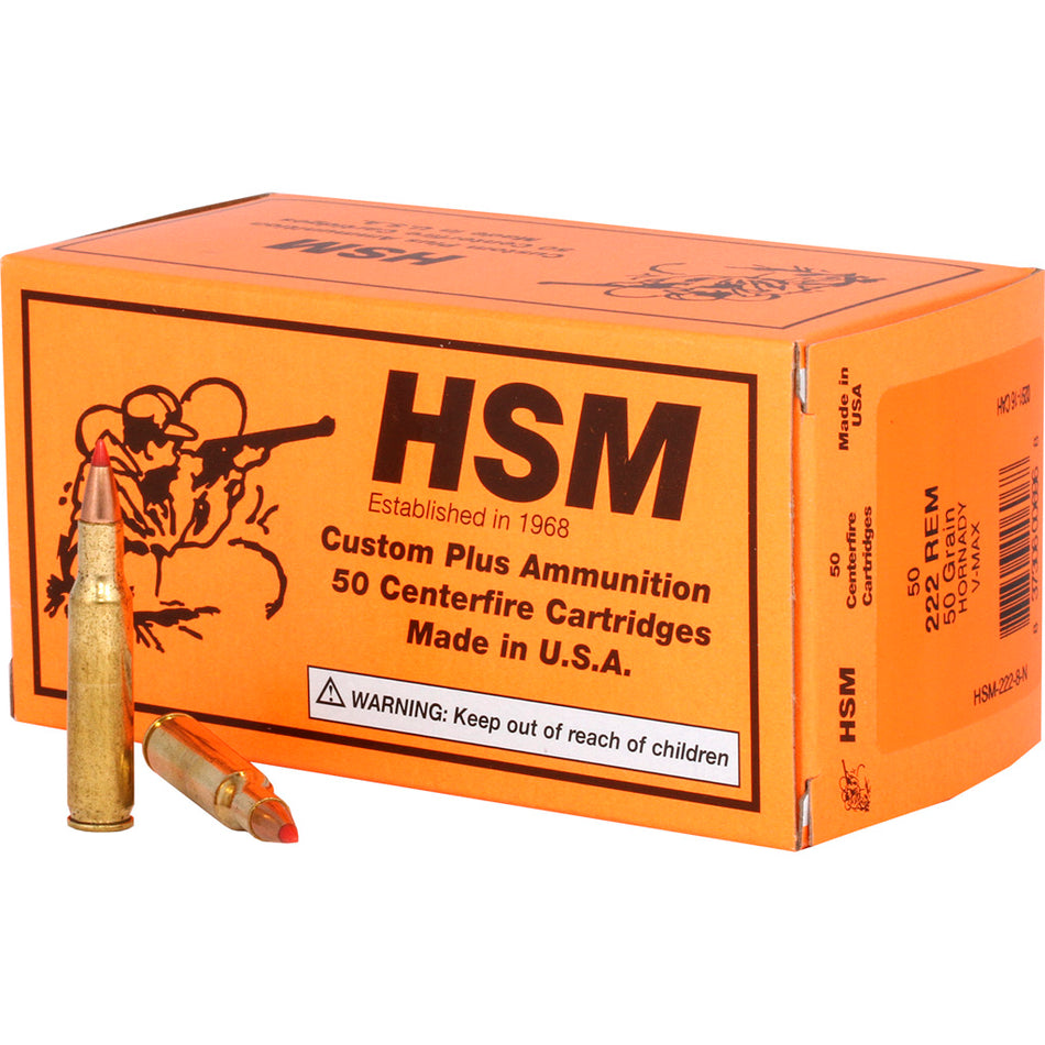 HSM HSM2228N Varmint V-Max 50 Grain .222 Remington
