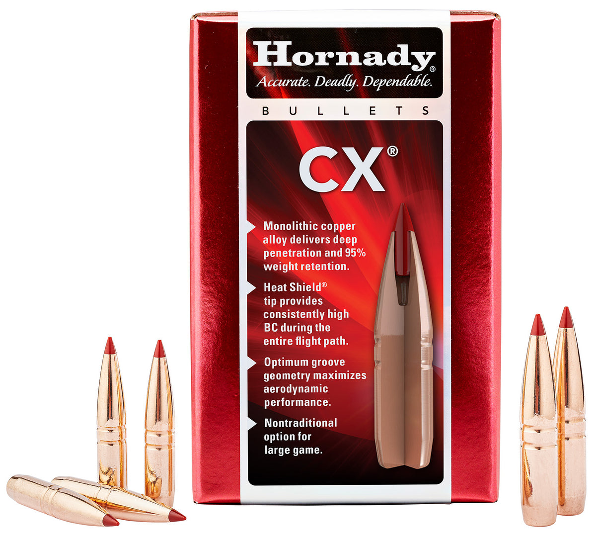 Hornady 273704 CX 270 Cal 130 gr Copper Solid 50 Per Box/ 25 Case