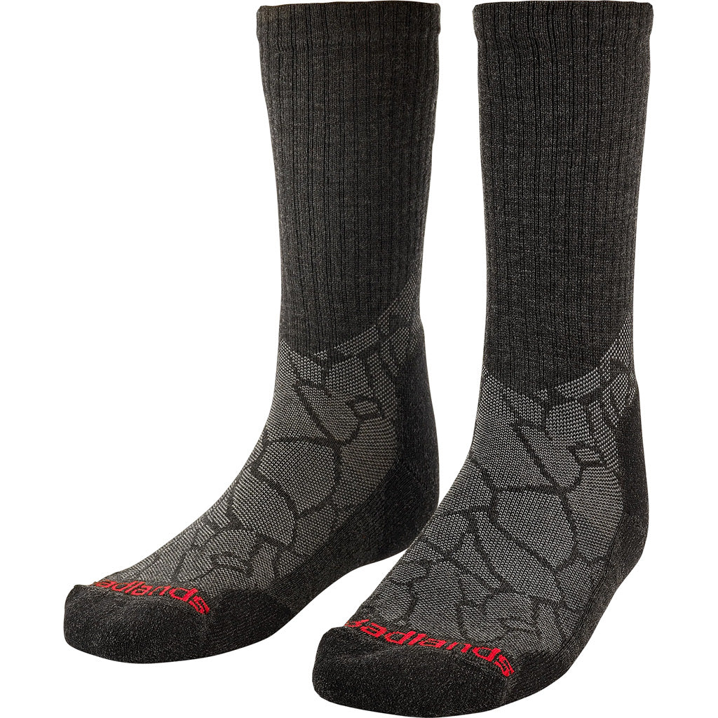Badlands Lw Merino Crew Sock Blk/Gry Large