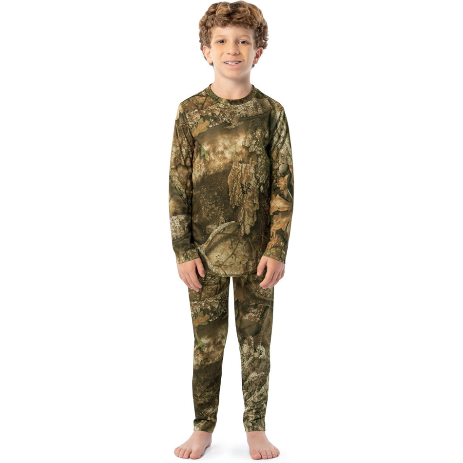 Indera Youth Camo Thermal Baselayer Set Realtree APX Medium