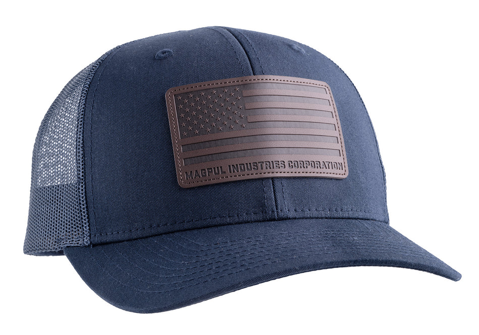 Magpul MAG1212-410 Standard Trucker Hat Navy Adjustable Snapback OSFA Structured Leather Patch