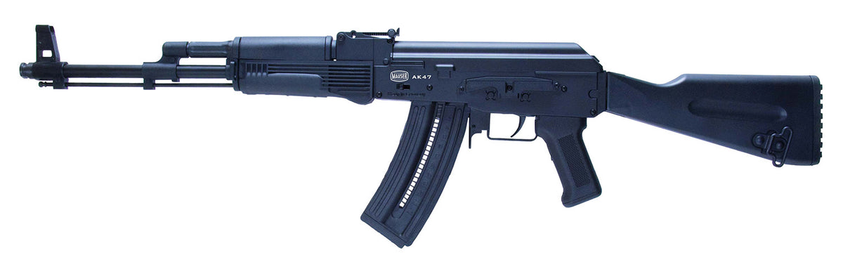 Mauser Rimfire 4070024 AK-47 22 LR 24+1 16.50" Barrel, Steel Receiver, Black Metal Finish, Adjustable Rear Sight, Black Wood Furniture