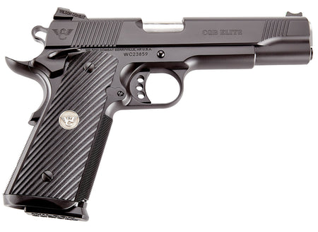 Wilson Combat CQBEFS45A CQB Elite 45 ACP 8+1 5" Stainless Match Grade Barrel, Black Serrated Carbon Steel Slide, Black Carbon Steel Frame w/Beavertail, Black G10 Starburst Grip