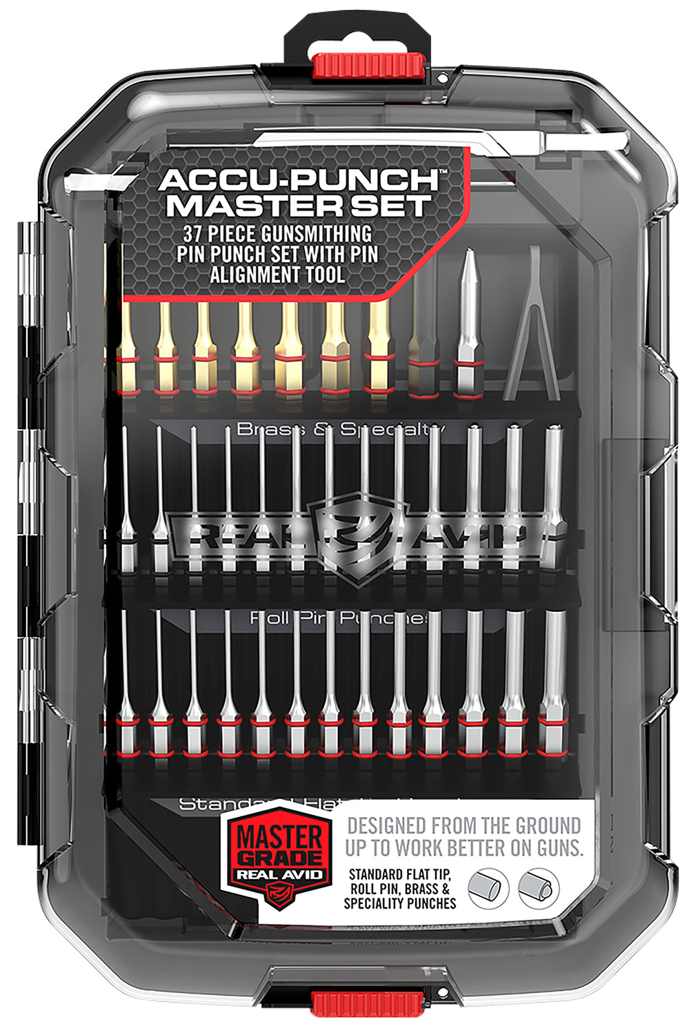 Real Avid AVMAPS Accu-Punch Master Set Black Universal Firearm 37 Pieces