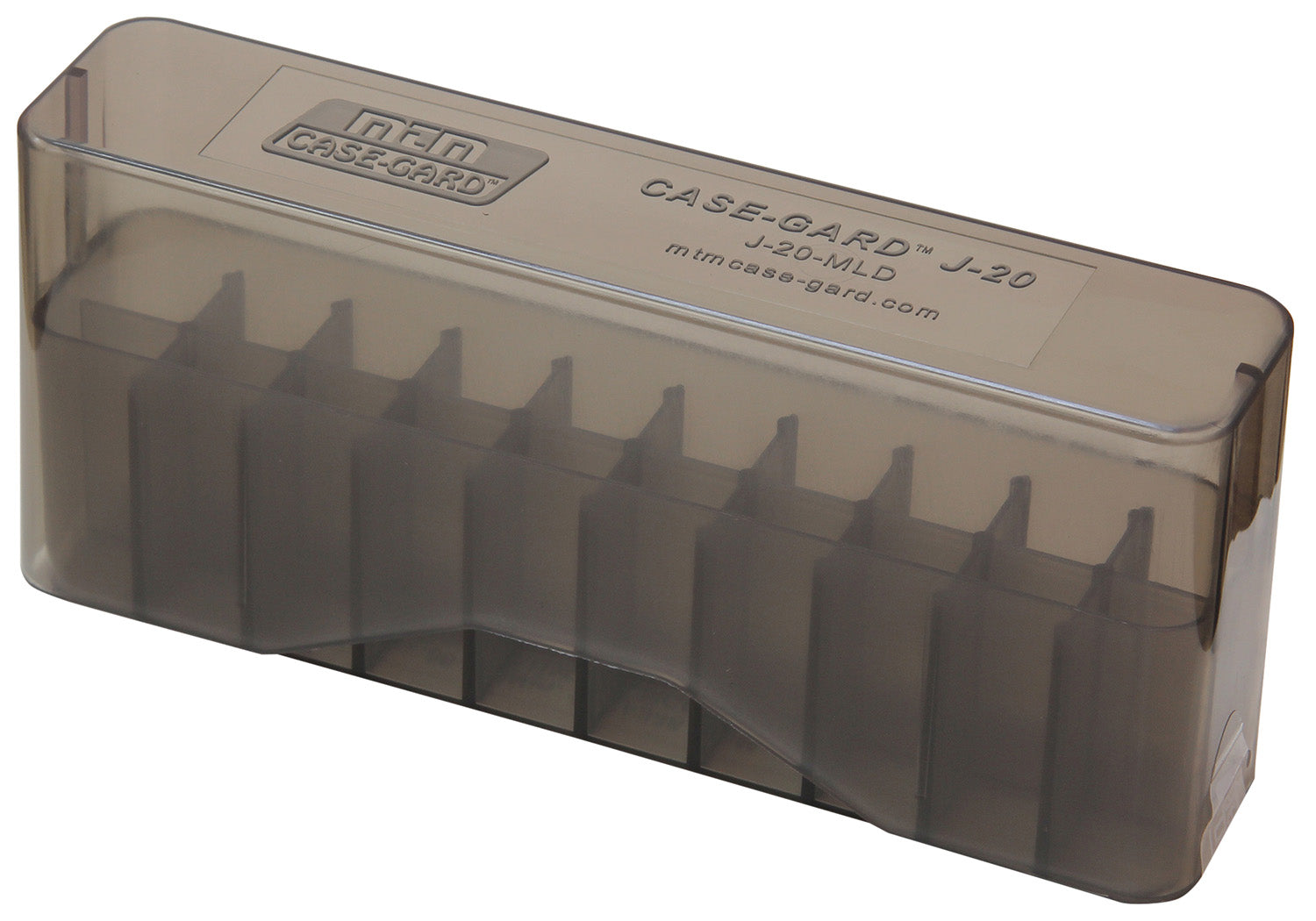MTM Case-Gard J20MLD41 Slip-Top Ammo Box 30-30 Win/45-70 Gov Clear Smoke Polypropylene 20rd