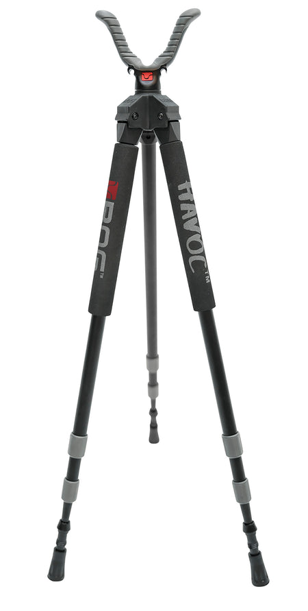 Bog-Pod 1100479 Havoc Tripod made of Black Finish Aluminum with Foam Grip, Rubber Feet, 360 Degree Pan & 22-50" Vertical Adjustment