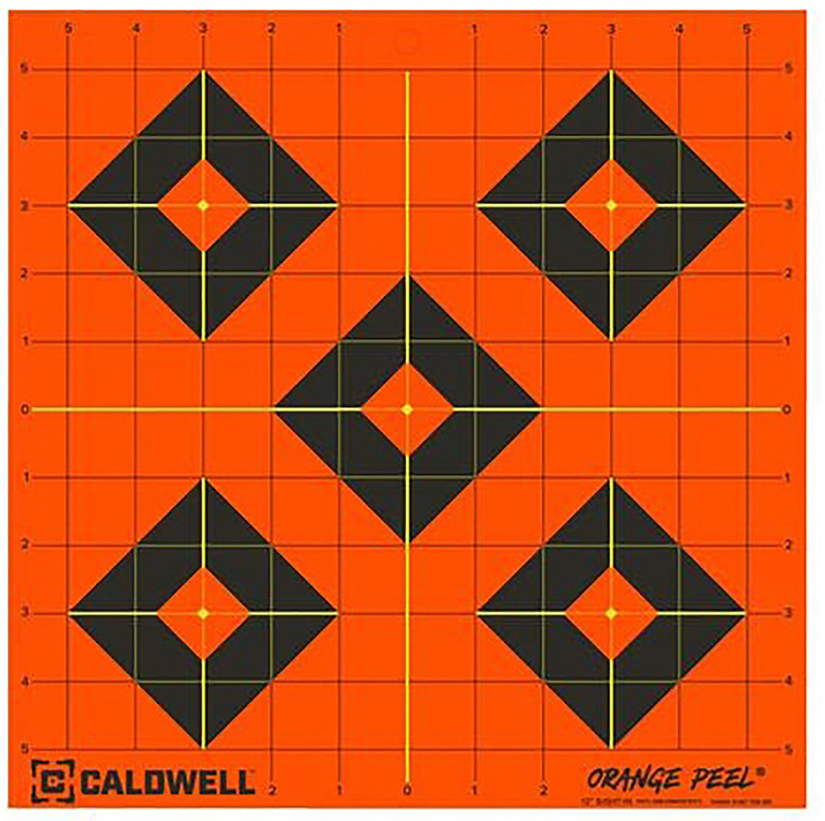 Caldwell 1166104 Orange Peel Self-Adhesive Paper Black/Orange 12" Diamond 5 Pack