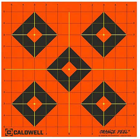 Caldwell 1166104 Orange Peel Self-Adhesive Paper Black/Orange 12" Diamond 5 Pack