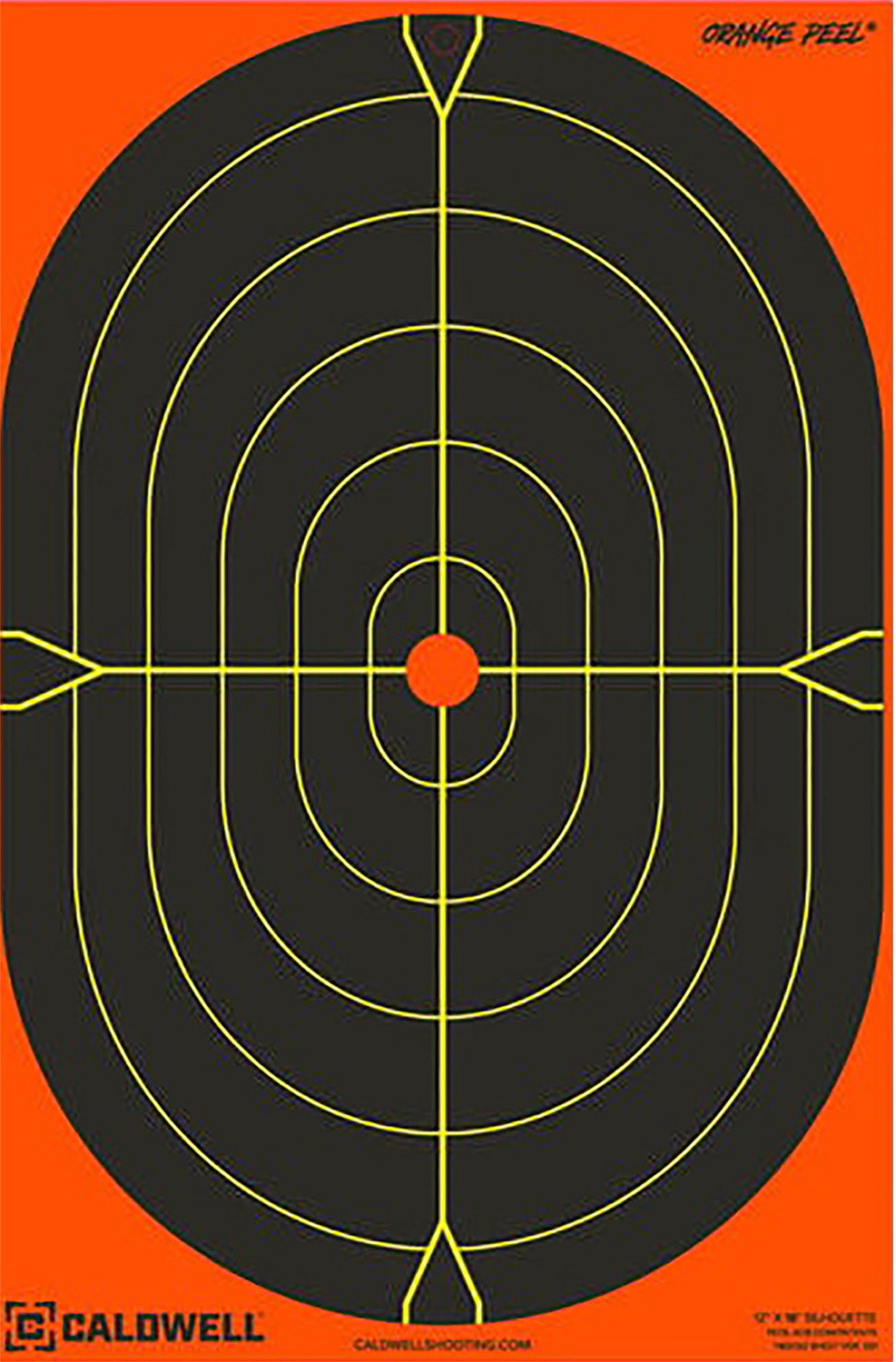 Caldwell 1175517 Orange Peel Self-Adhesive Paper Black/Orange 12"x18" Oval Silhouette 5 Pack