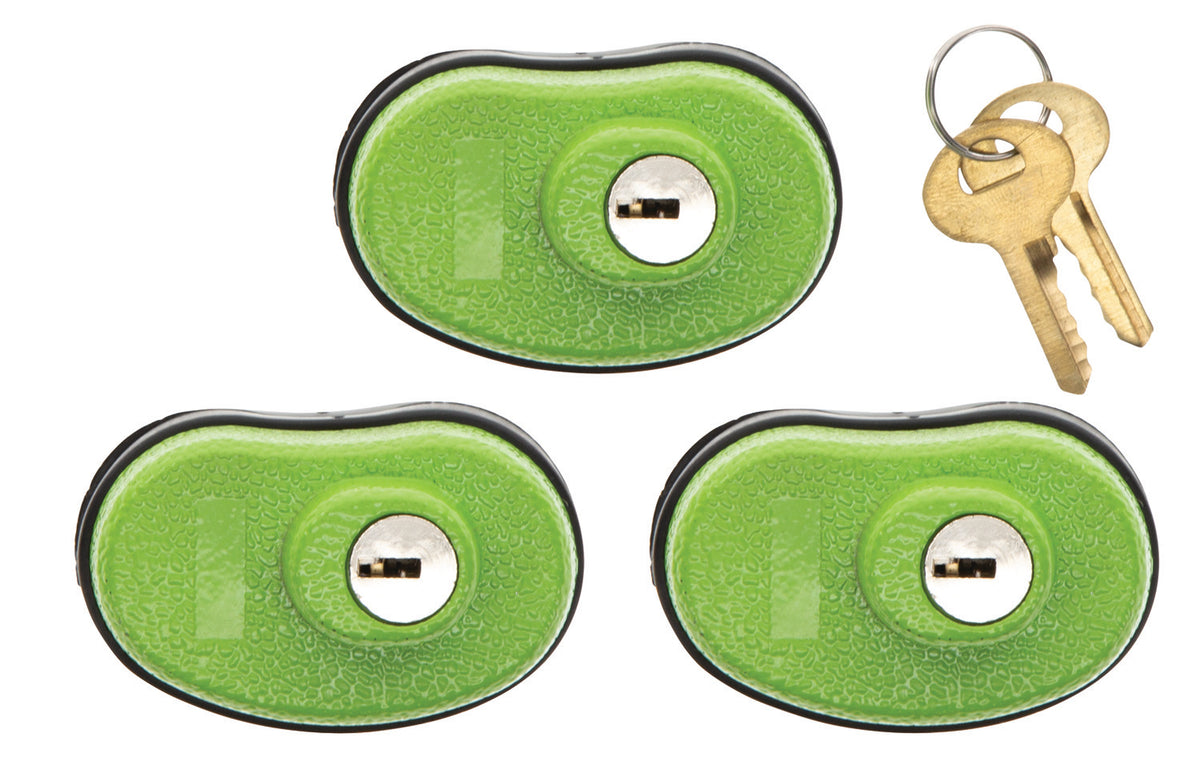 Lockdown 1118825 Keyed Trigger Lock Open With Key Green Rubber 3 Pack