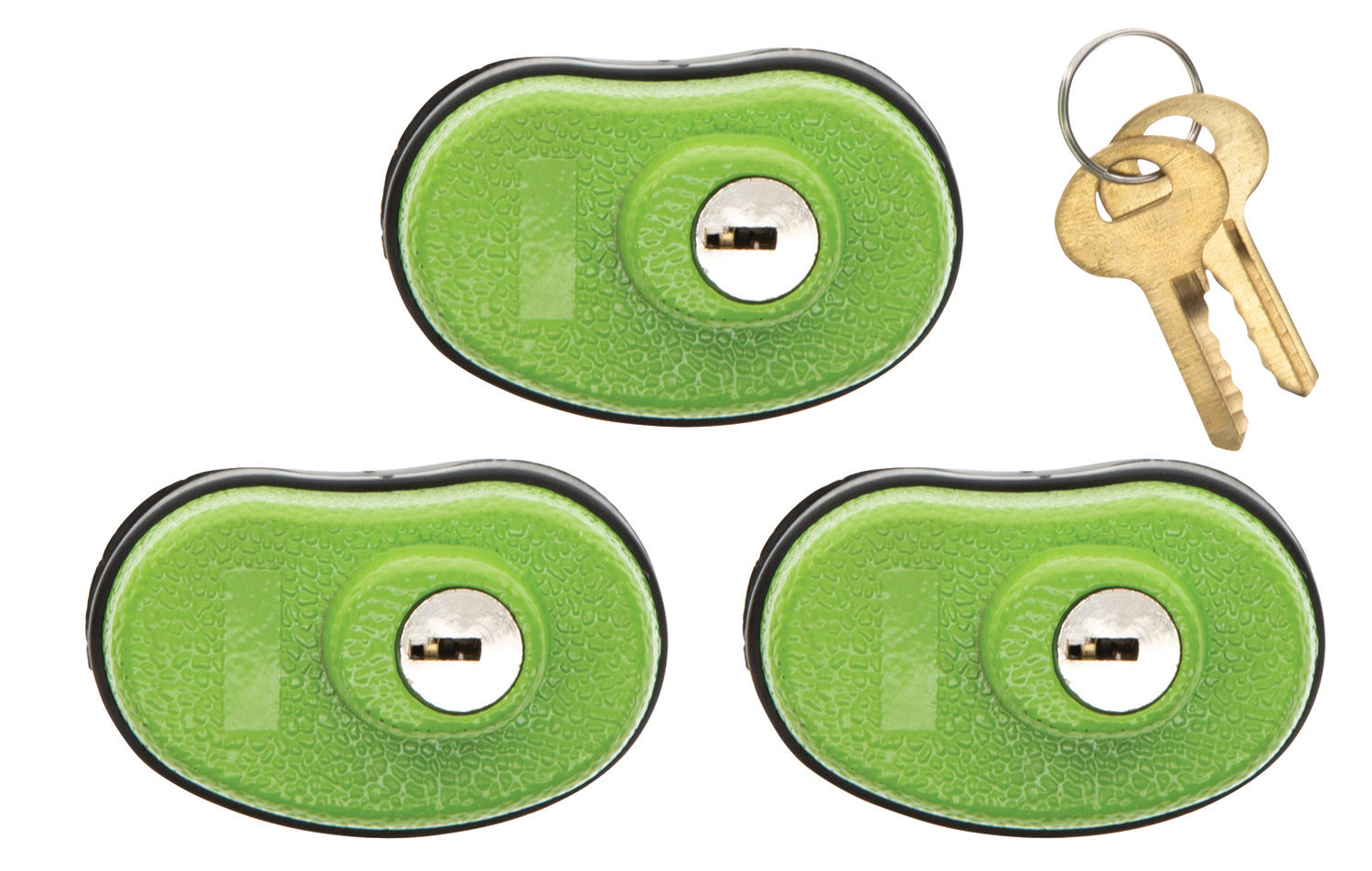 Lockdown 1118825 Keyed Trigger Lock Open With Key Green Rubber 3 Pack